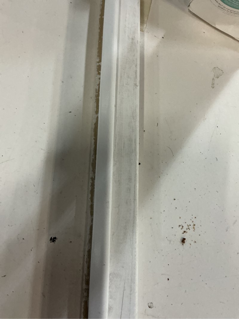 Condition photo showing As Is for royal building products 3/8-in x 1-1/4-in x 8-ft finished pvc 7788 stop