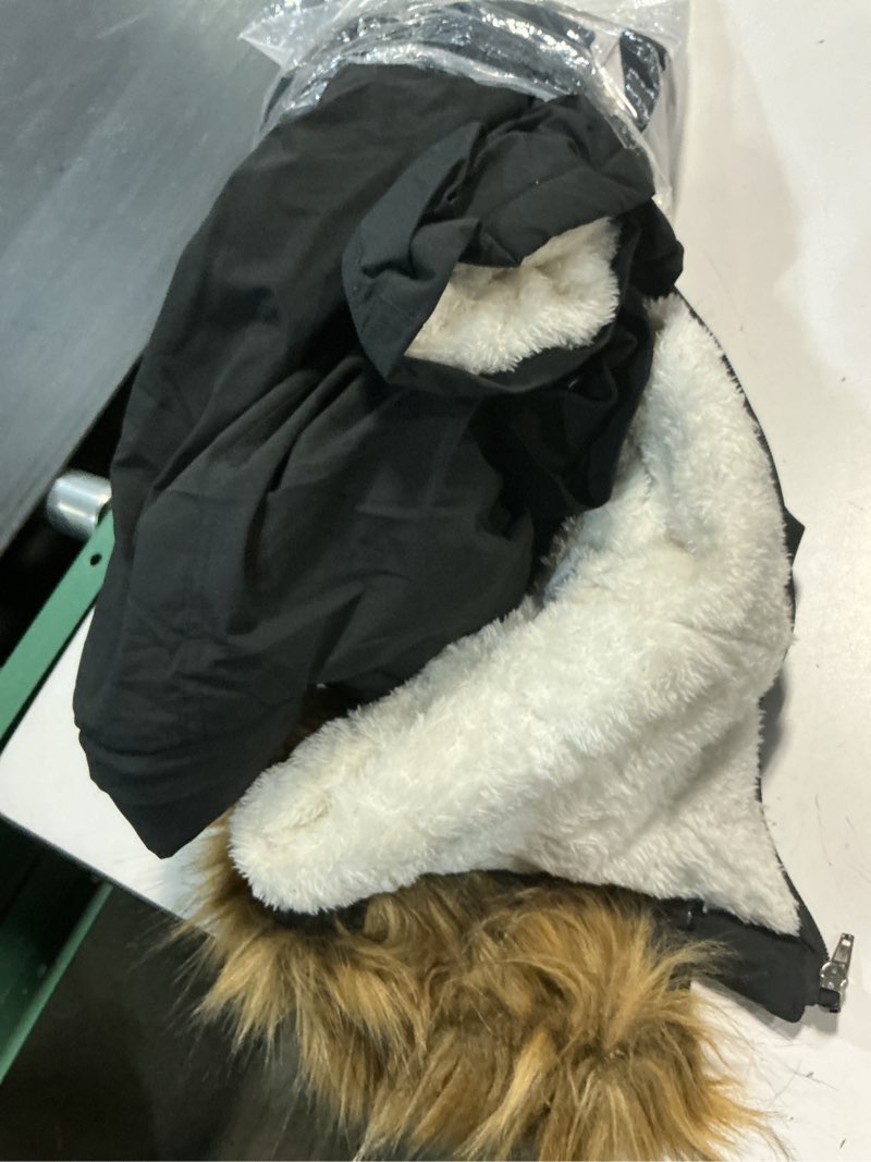 Condition photo showing As Is for creatmo us girl's sherpa long winter coat thicken warm parka durable waterproof puffer ski jacket black 8-9 years