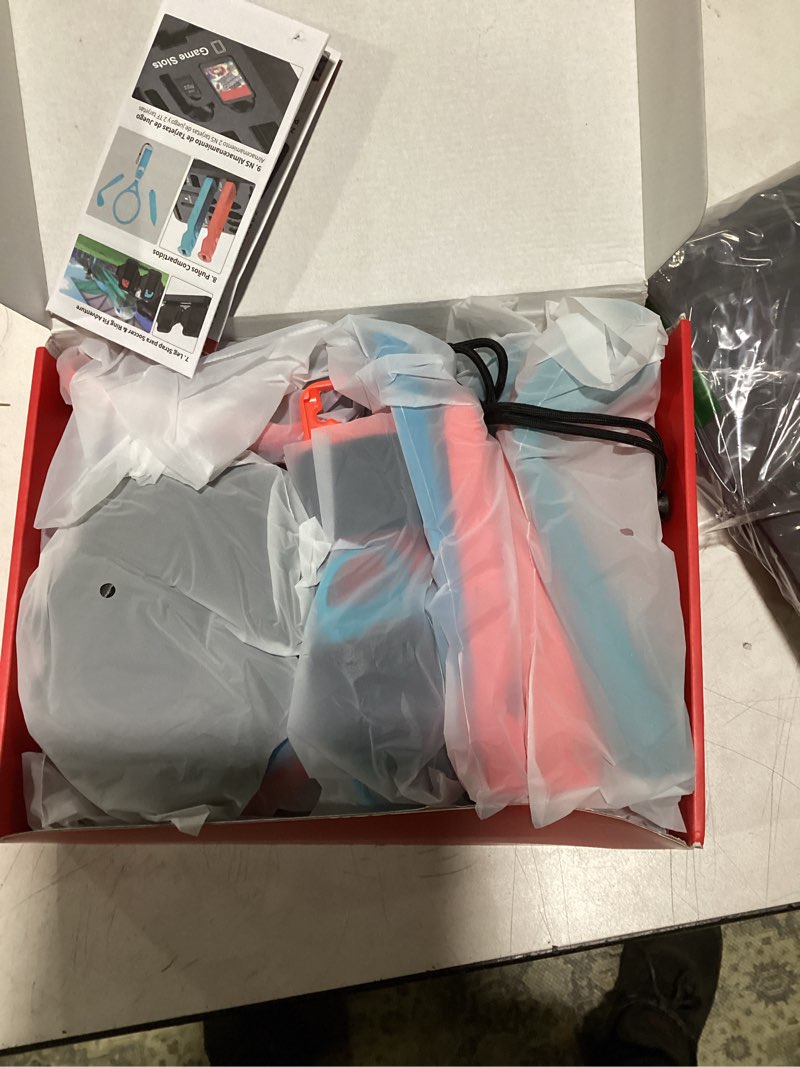 Condition photo showing Good Condition for Switch Sports Accessories Kit with Storage Station - Compatible with Switch/OLED & Joy-con, Ideal for Family Sports Party Game Organization Nintendo 3DS&2DS Wii U PS3 Interactive Gaming Figures Switch 1 Model Blue & Red