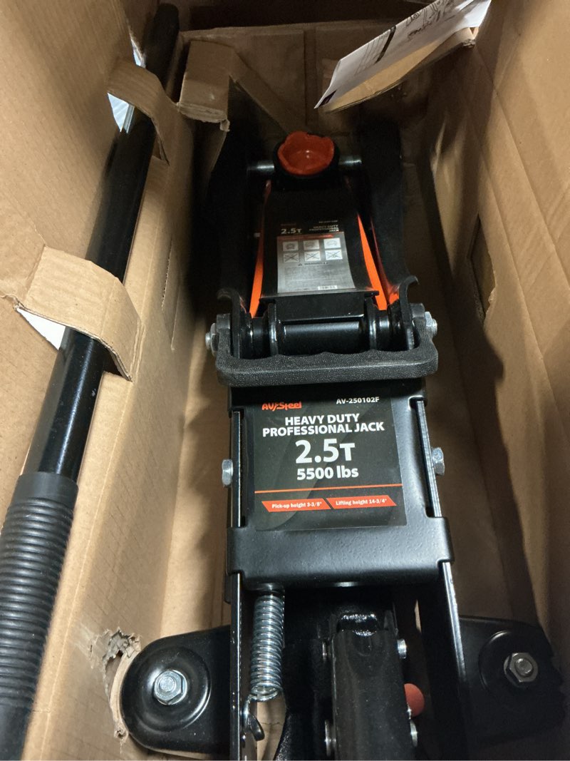 Condition photo showing Good Condition for Floor Jack 2.5 Ton (5500 lbs), Low Profile Floor Jack with Single Piston Pump, Heavy Duty Steel Hydraulic Jack for Car, Jack for Car with Lifting Range 3.4'' to 14.6''