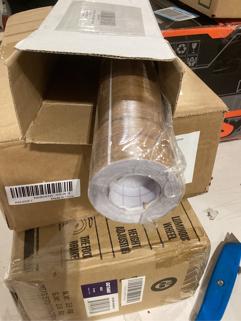 Condition photo showing Good Condition for cosnight 23.6" ×236" wood grain wallpaper peel and stick vinyl film self adhesive decor wall paper for cabinet drawer shelf liner easy to clean 23.6" x 236" brown