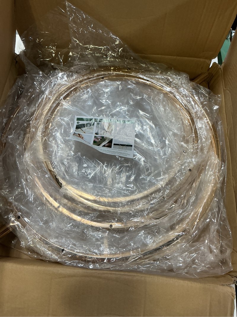 Condition photo showing Good Condition for Efavormart 5Ft Gold Hoop Pillar Flower Stand, Metal Wedding Arch Table Centerpiece for Balloon Floor, Aisle Decor, Display, Stage, Backdrops, and Photo Booth Background 5ft Style 4 Gold