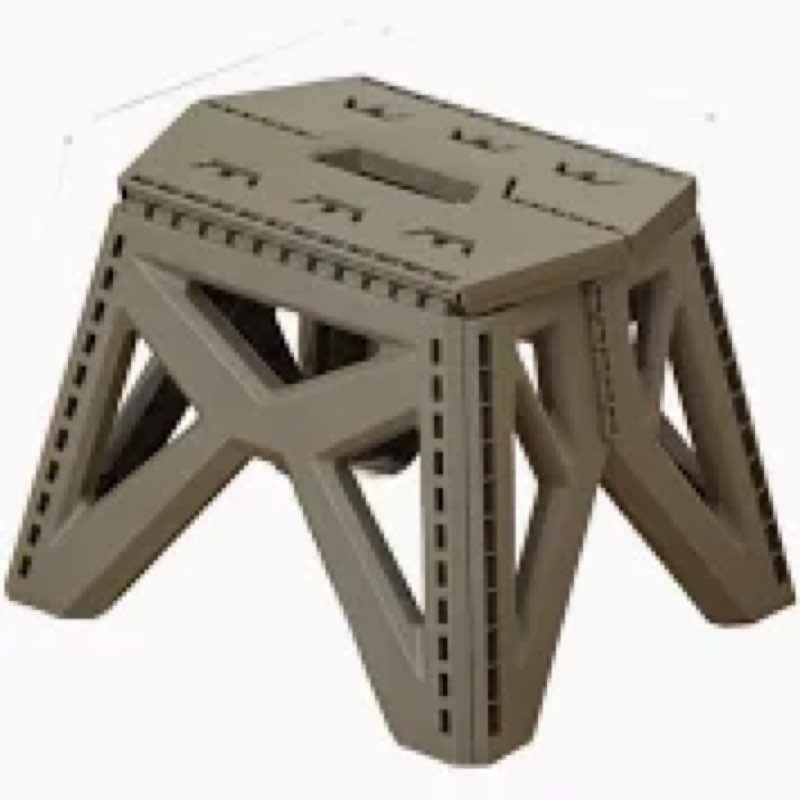 X-Haoware 18" Folding Stool - Brown 1 Piece, Portable Step Stool Foldable - No Assembly Needed, 500l
