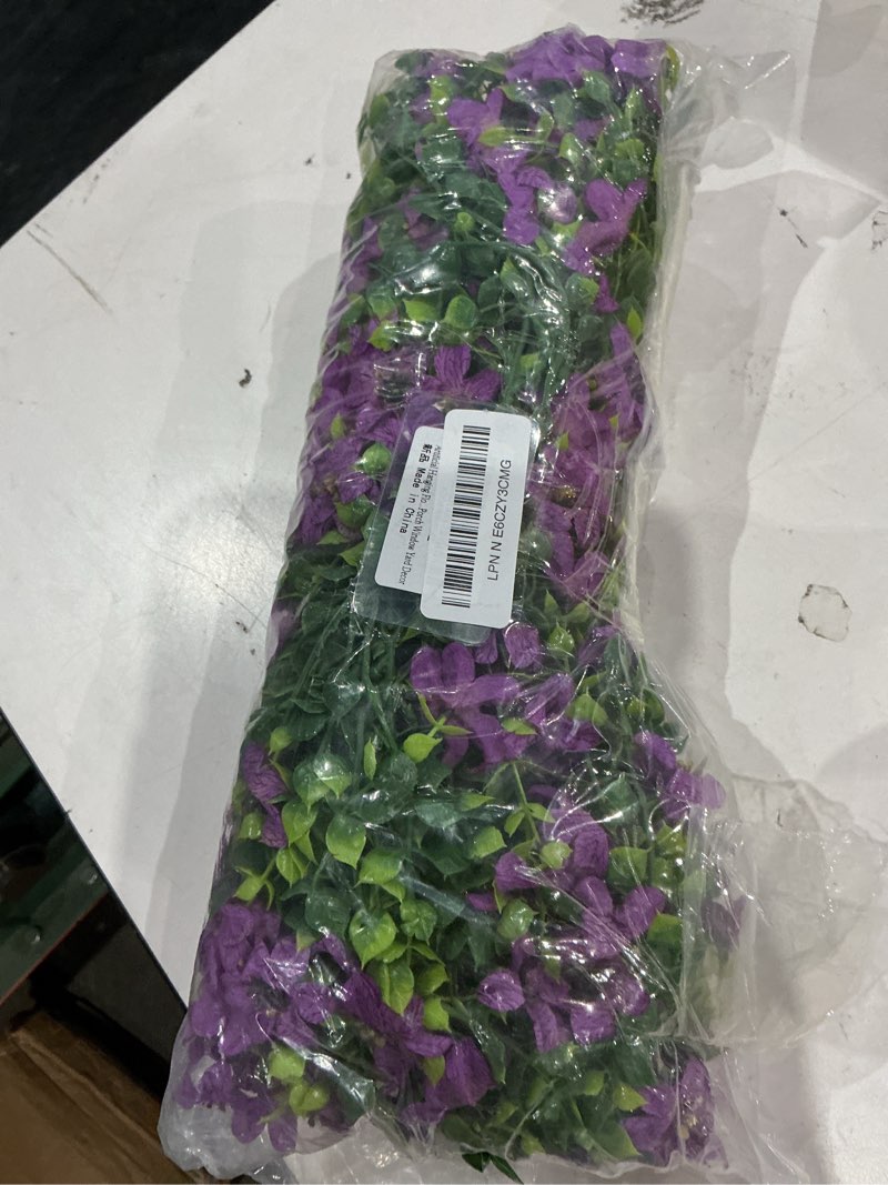 Condition photo showing As Is for artificial fake hanging flowers plants for outdoor spring decoration,2 pcs faux silk daisy with eucalyptus leaves,uv resistant look real for outside home indoor planter porch patio balcony yard decor purple 2pcs