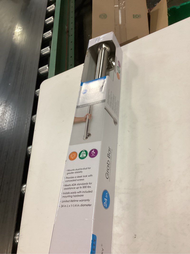 Condition photo showing New/Like New for Anti Slip Shower Grab Bar, Safety Bathroom Assist Handle, ADA Compliant Handrail, Heavy Duty Handicap Grab Bars for Elderly, Injured, Senior, Children (Brushed Nickel, 24 Inches)