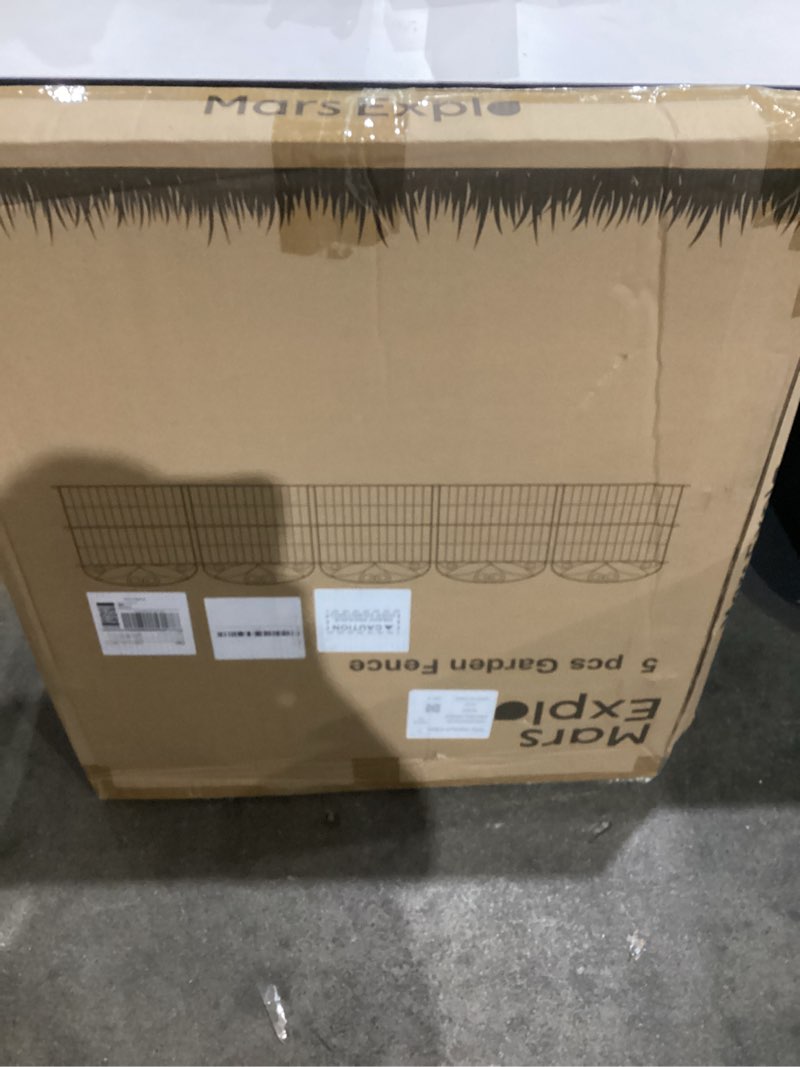 Condition photo showing New/Like New for 5 Panels No Dig Decorative Outdoor Garden Fence with Gate, 32 in(H) X 11.8 ft(L) Animal Barrier Fencing, Rustproof Portable Fence, Temporary Dog Fence Outdoor for Yard, Outside, Backyard 5 ps: 32 in(H) X 12 ft(L) with Gate Style Two