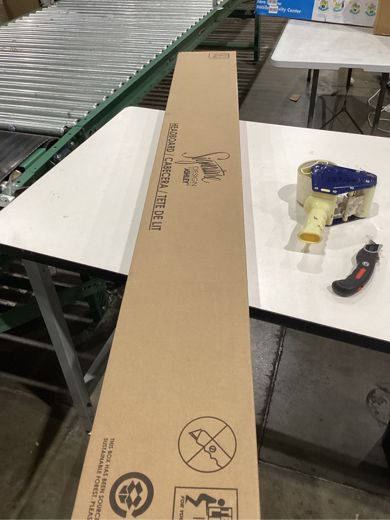 Condition photo showing New/Like New for Signature Design by Ashley Deanlow Mid-Century Modern Full Bookcase Storage Floor Bed, No Foundation or Box Spring Needed, Wood, 26" High, Light Brown Honey Full Bookcase Storage Bed