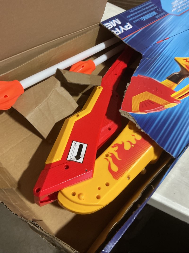 Condition photo showing As Is for Nerf Pyrostrike Megabow, 42-Inch Bow Fires Arrows Up to 105 Feet, 2 Arrows with Soft Tips, Kids Outdoor Toys, Ages 10+ (Amazon Exclusive)