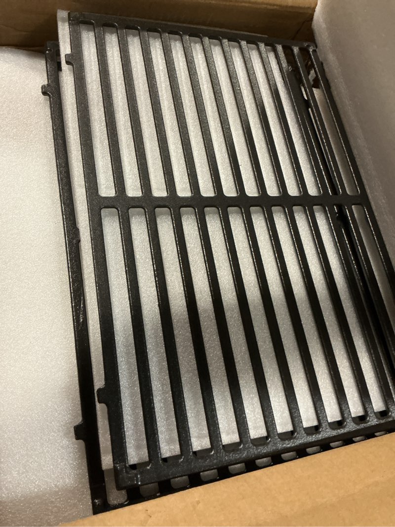 Condition photo showing As Is for grill replacement parts for dyna-glo dgb610ssp dgf600ssp, drip pan grease tray & grill grates & heat tents for dyna glo dgb610ssp 6 burner grill models 6pcs heat tents with drip pan & grates