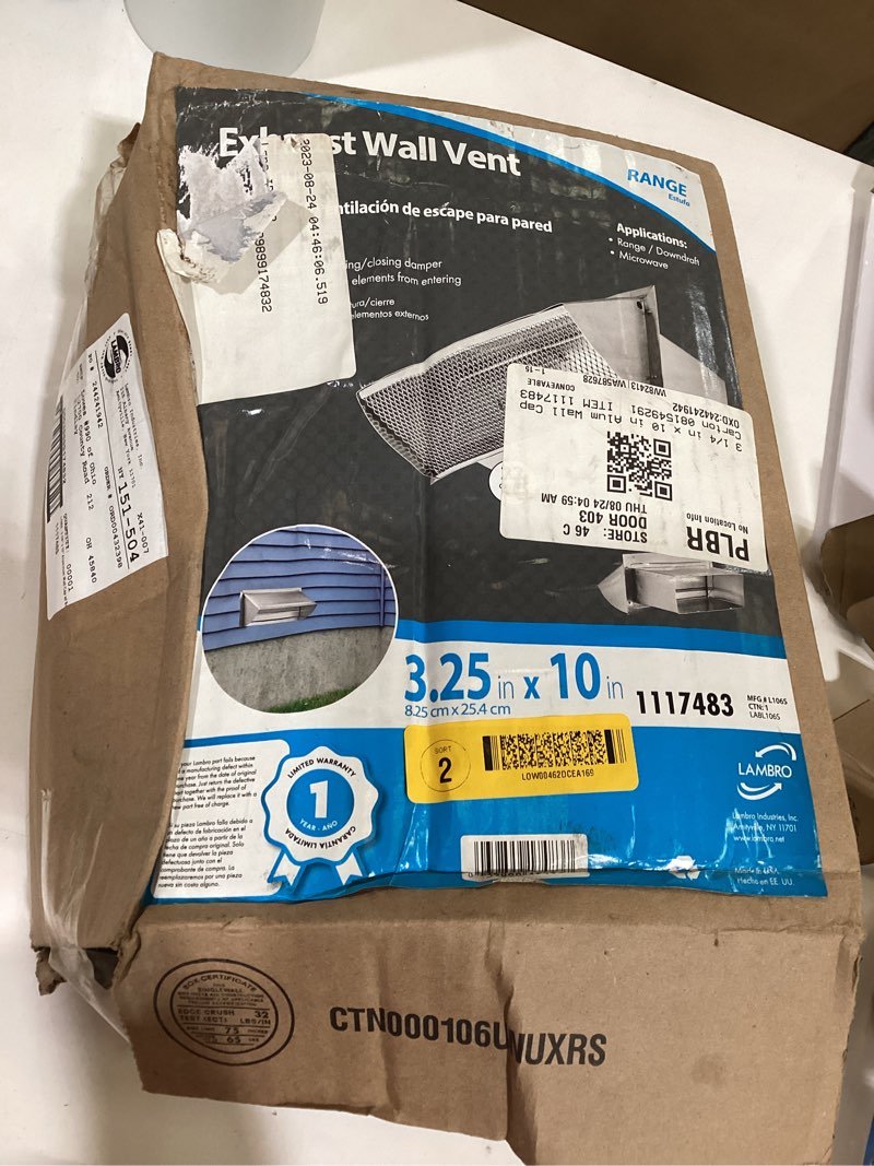 Exhaust wall vest 3.25inX10in 