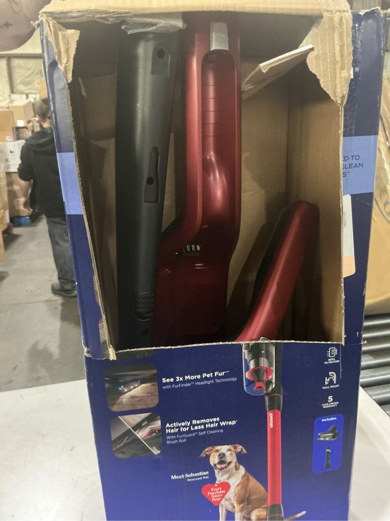 Condition photo showing As Is for electrolux ergorapido pet cordless 2-in-1 vacuum cleaner with motorized pet nozzle for easy pet hair removal, 48-minute run time, 2 power modes, chili red pet version