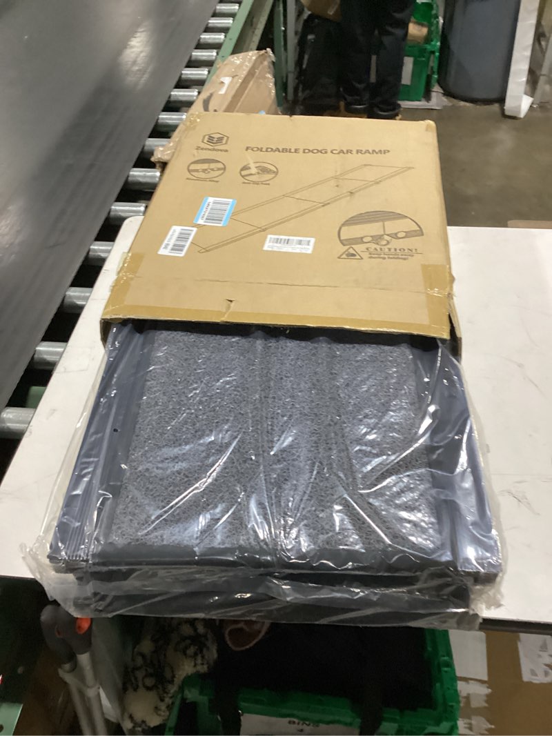 Condition photo showing New/Like New for Dog Ramp for Large Dogs, Extra Long 71" & 17.3" Wide Folding Dog Ramp for High SUV & Truck, Portable Non-Slip Pet Ramp for Car, Supports 250 lbs Upgraded 71" L x 17.3" W