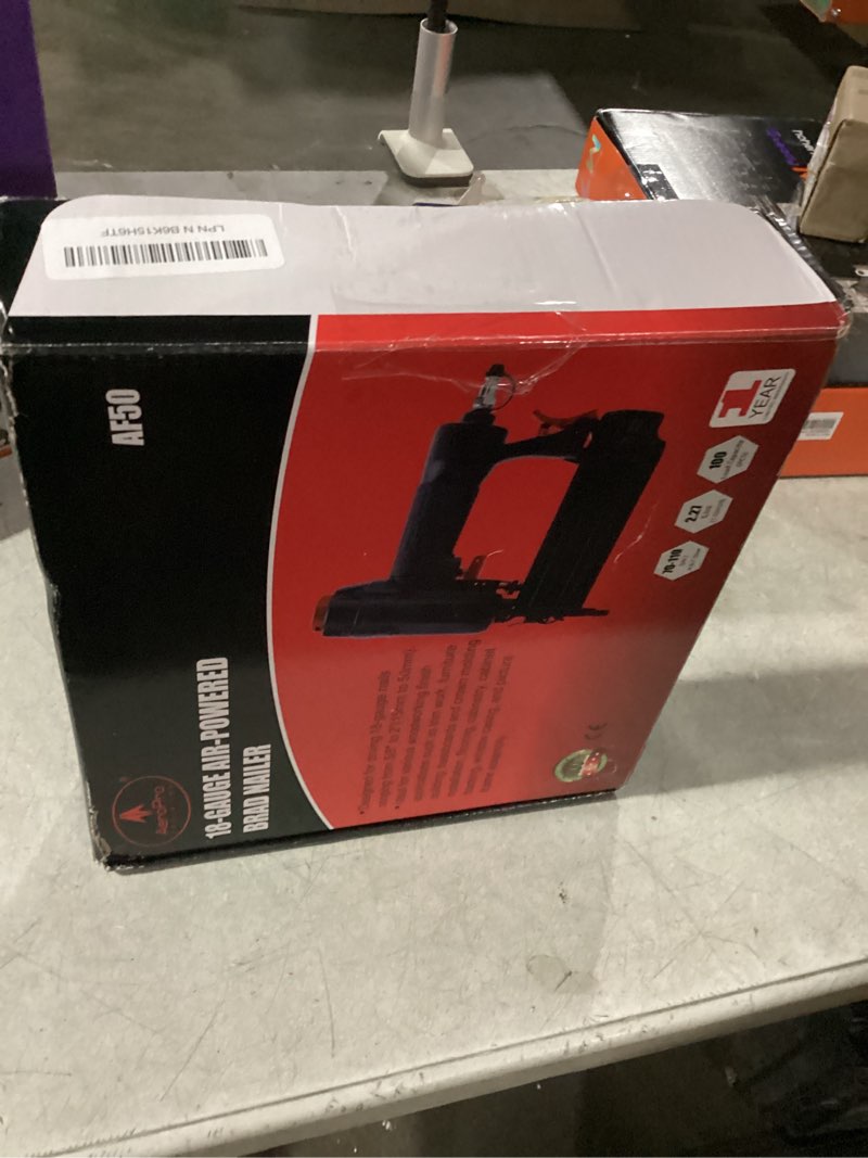 Condition photo showing New/Like New for AEROPRO Tools Pneumatic Brad Nailer, 18 Gauge Air Brad Nail Gun with 1000pcs Nails for Upholstery, DIY Project, Woodworking AF50 Brad Nailer