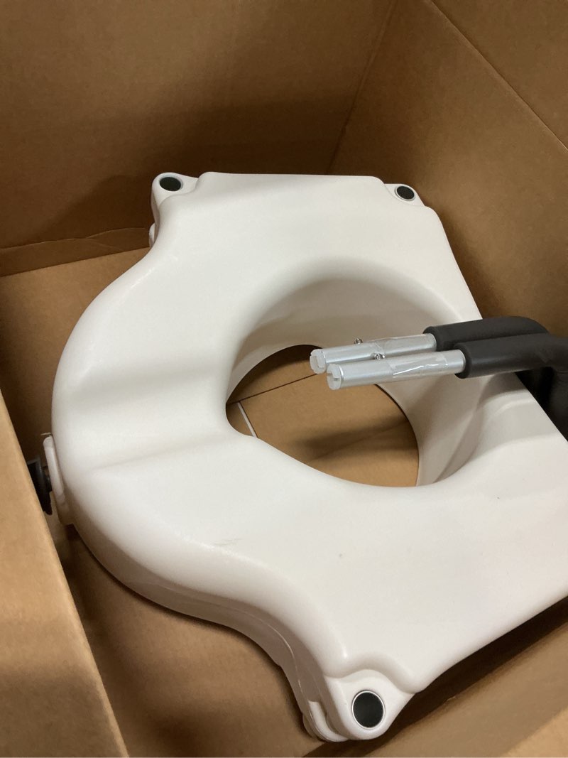 Condition photo showing As Is for Drive Medical RTL12027RA 2-in-1 Raised Toilet Seat with Removable Padded Arms, Standard Seat