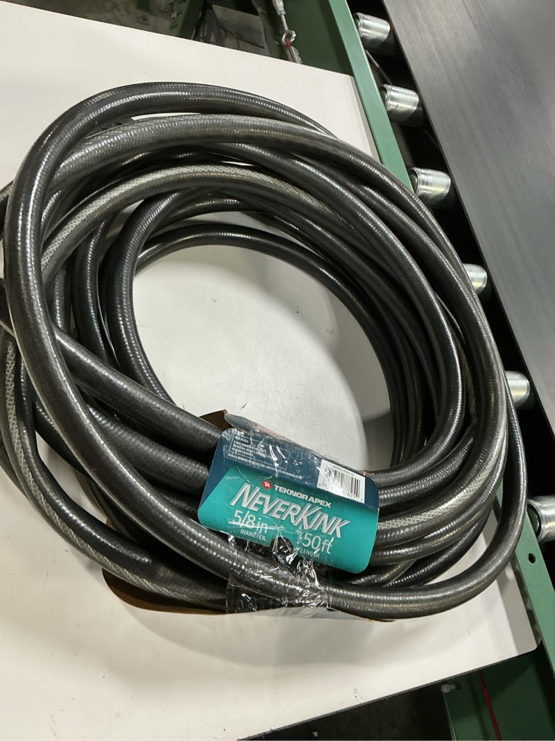 Condition photo showing As Is for neverkink teknor apex 5/8-in x 50-ft heavy kink free vinyl gray coiled hose