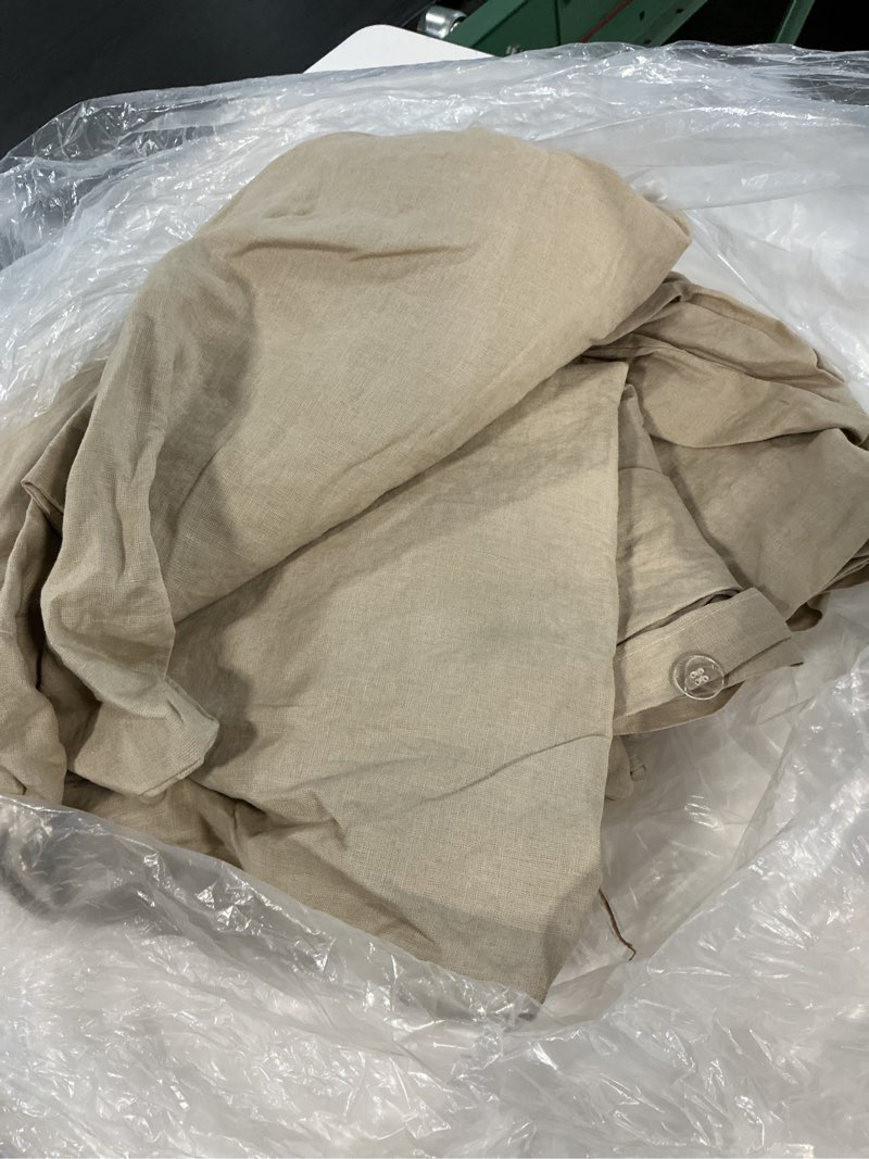 Condition photo showing As Is for quince european linen duvet cover, full/queen, toffee