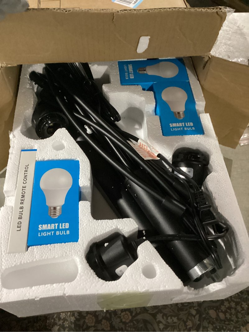 Condition photo showing Good Condition for Floor Lamps for Living Room, 2400LM Super Bright Arc Floor Lamp with Remote Control, 3 Light Tall Floor Lamps with Stepless Dimmable, 80" Mid Century Tree Floor Lamp for Bedroom, Office Black-Linen Shade 3