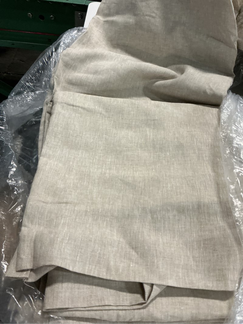 Condition photo showing Good Condition for european linen room darkening curtain, 48x120, flax