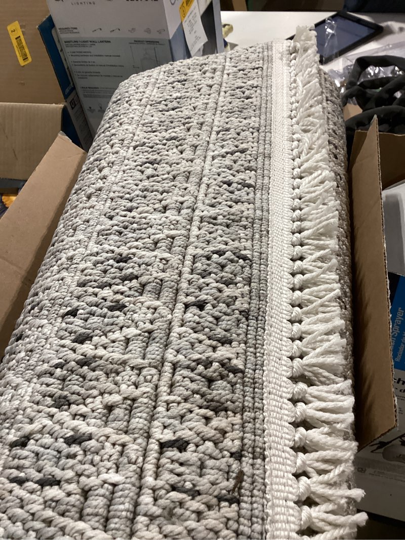 Condition photo showing Good Condition for allen + roth lunar veil 2 x 8 (ft) gray/beige indoor runner rug