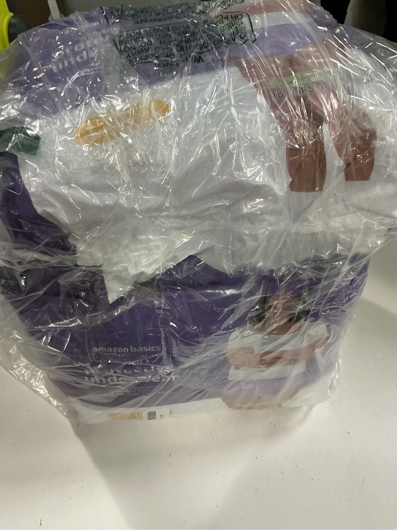 Condition photo showing Good Condition for (( size large))amazon basics incontinence underwear for women, protective, disposable, postpartum, maximum absorbency, lavender, 54 count (3 packs of 18) large 54.0