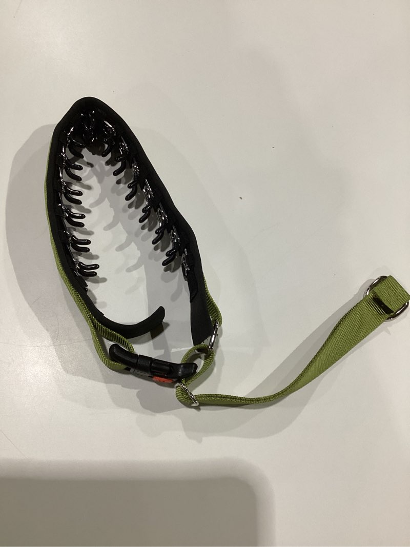 Condition photo showing Good Condition for Mayerzon No Pull Dog Collar, Patented Martingale Collar for Small Medium Large Dogs with Buckle and Heavy Duty Nylon for Walking Training Hunting, Safe and Easy to Use(L, Green) Green Large,2.5mm,25-Inch,18.5-23.5"Neck