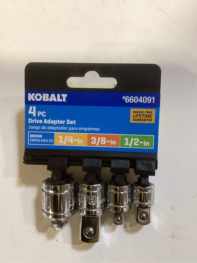 Condition photo showing New/Like New for kobalt 4 -piece 1/4-in 3/8-in 1/2-in to 1/4-in 3/8-in 1/2-in standard socket adapter item #6604091 | model #53597