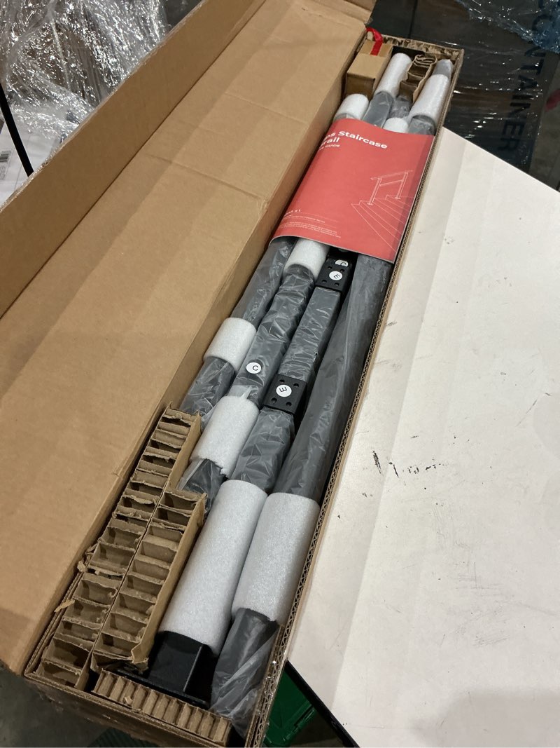 Condition photo showing Good Condition for hand rails for outdoor steps, 2-5 steps wrought iron handrails for outdoor steps, stair railing for porch, home, garden, indoor, staircase handrails for wooden, cement, brick, marble (3 steps)