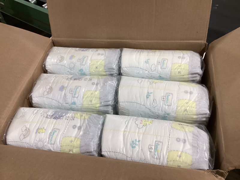 Condition photo showing item condition for Pampers Swaddlers Diapers, Size 4 (15-34 lbs), 150 Count, Absorbent, Keeps Baby Dry and Comfortable, Skin Safe Disposable Baby Diaper (Packaging May Vary) Size 4 150