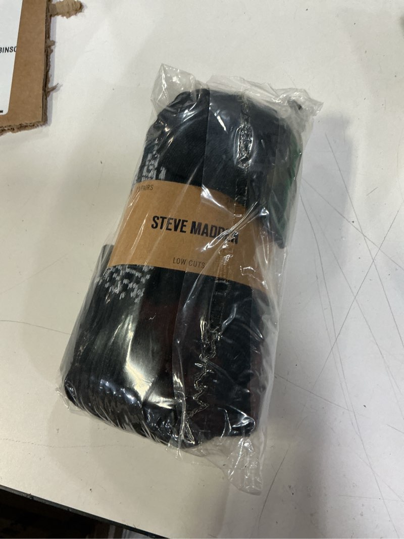 Condition photo showing New/Like New for Steve Madden womens Basic Solid Low Cuts 9-11 Black (10 Pairs)
