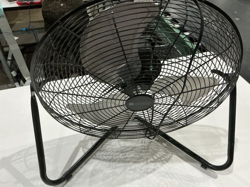 Condition photo showing As Is for utilitech 20-in high velocity indoor floor fan, in black item #416724
