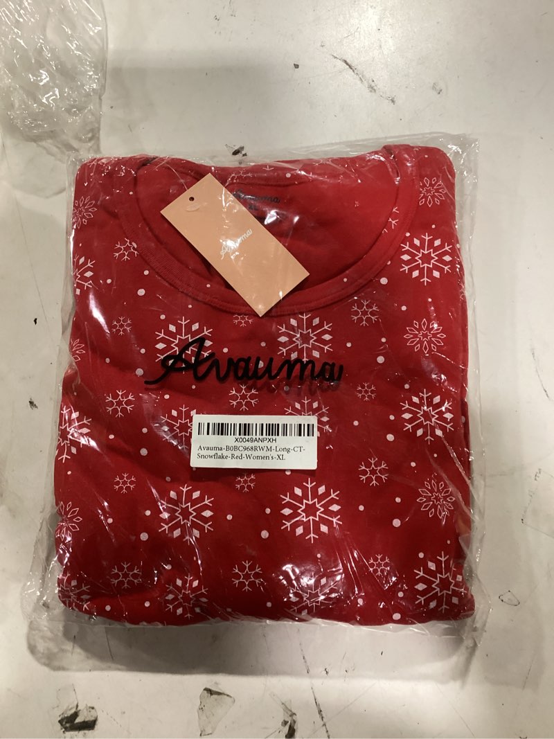 Condition photo showing New/Like New for AVAUMA Matching Family Christmas Pajamas – Cotton Holiday PJs for Baby, Toddler, Kids, and Adults (Men & Women) Women X-Large Snowflake Red