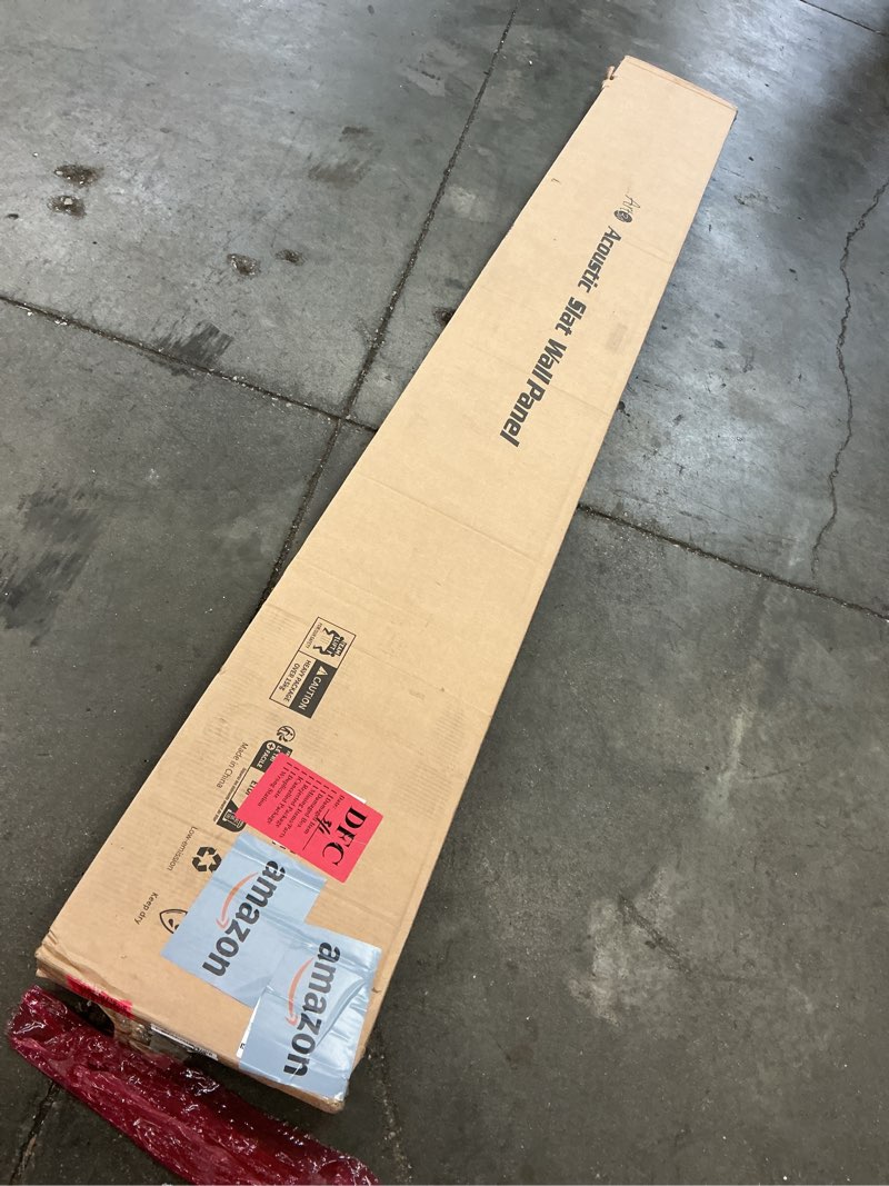 Condition photo showing Good Condition for Art3d 2-Pack 108" x 12" Acoustic Wood Panels for Wall, Soundproof Wood Slat Panel for Wall and Ceiling, 3D Fluted Sound Absorbing Paneling for Interior Wall Decor, Living Room, Bedroom - Blackwood 2pcs - 108" x 12" Blackwood