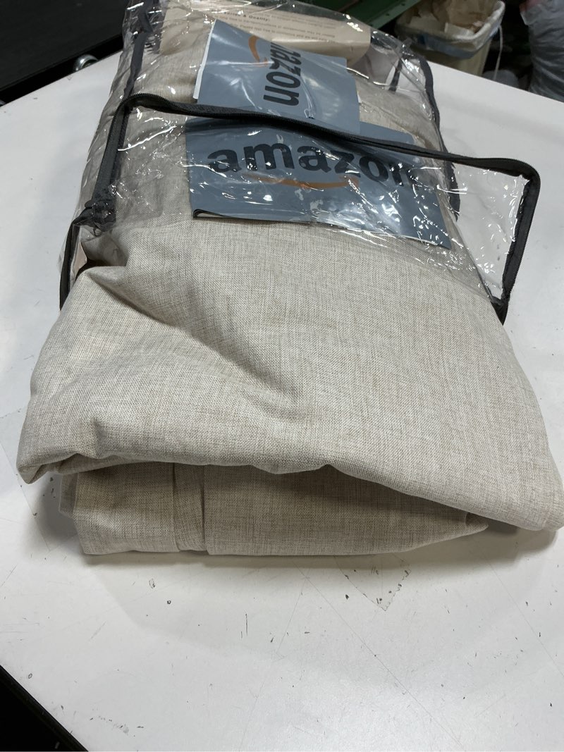 Condition photo showing Good Condition for 112 Inch Curtains 2 Panel Set Modern Decorative Dark Out Pleated Curtain for Bedroom Heat and Cold Blocking Large Window Coverings High Ceiling Drapes for Living Room with Hooks (50"x112"x2 Natural) Natural Linen 50"W x 112"L (Pack of 2)