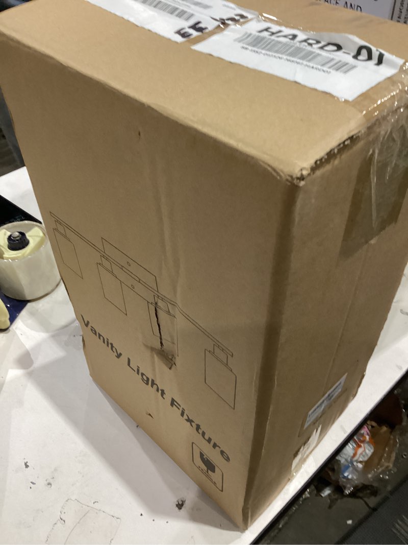 Condition photo showing New/Like New for 4-Light Bathroom Light Fixtures, Aged Brass Vanity Light with Milky White Shades, Bathroom Lighting Fixtures Over Mirror, Modern Bathroom Wall Lamp for Mirror Living Room Cabinet Bedroom Aged Brass 4-Light