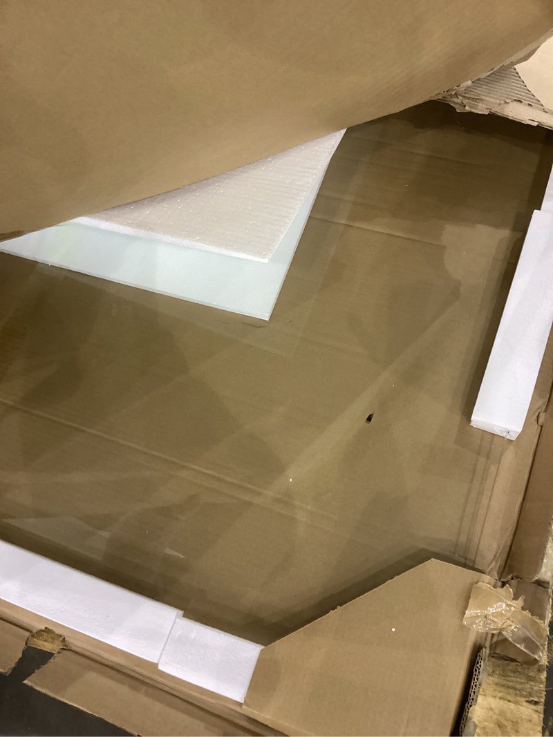 Condition photo showing As Is for Lorell Tempered Glass Chairmat, 48" Width x 60" Depth x 0.25" Thickness, Clear, 1 Each Rectangular 48" x 60"