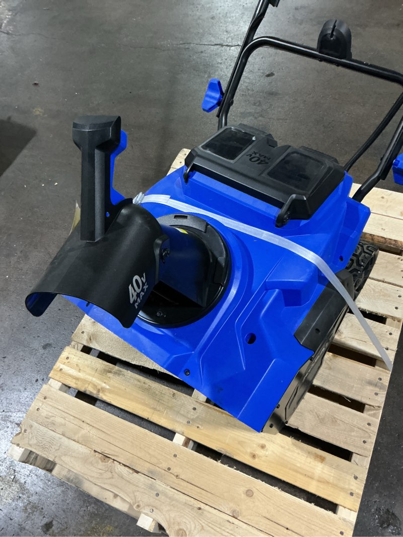Condition photo showing As Is for kobalt gen4 40-volt single-stage push battery snow blower (battery not included) (charger not included)