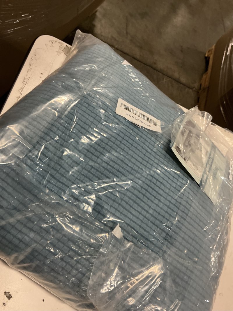 Condition photo showing Good Condition for Turquoize 2 Piece Chair Covers Chair Slipcovers for Living Room Armchair Couch Cover Chair Sofa Cover with Individual Cushion Covers Furniture Cover for Chairs Feature Thick Fabric (Chair, Dusty Blue) Armchair (1 Cushion) Dusty Blue