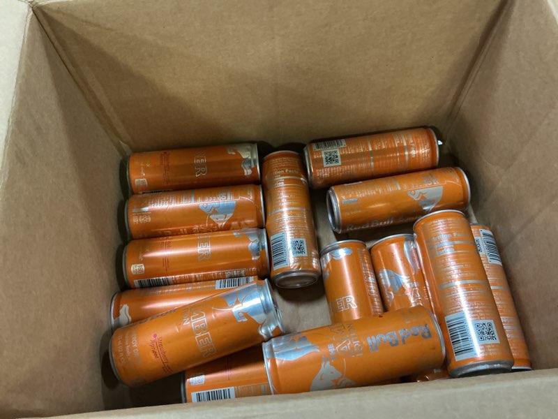 Condition photo showing Good Condition for (Incomplete)Red Bull Amber Edition Strawberry Apricot Energy Drink, 8.4 Fl Oz, (Pack of 24) StrawberryApricot 8.4 Ounce 24pk, (1x24) BY 12-14-26