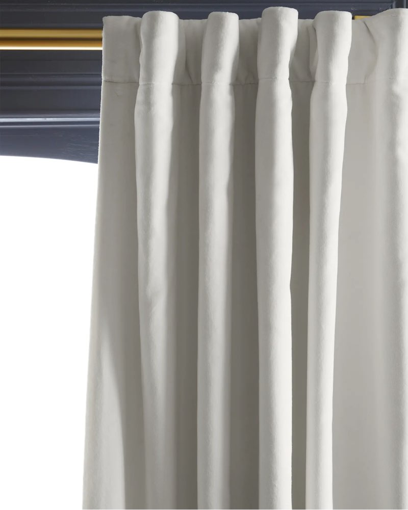 quince cotton velvet room darkening curtain 48*84 inc white set of 1