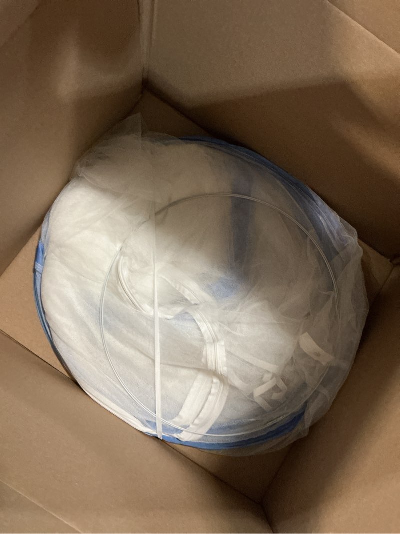 Condition photo showing As Is for parfiner mosquito net for patio bed tent king size portable mosquito netting (87 * 79 inch blue) 87* 79 * 64 inch blue