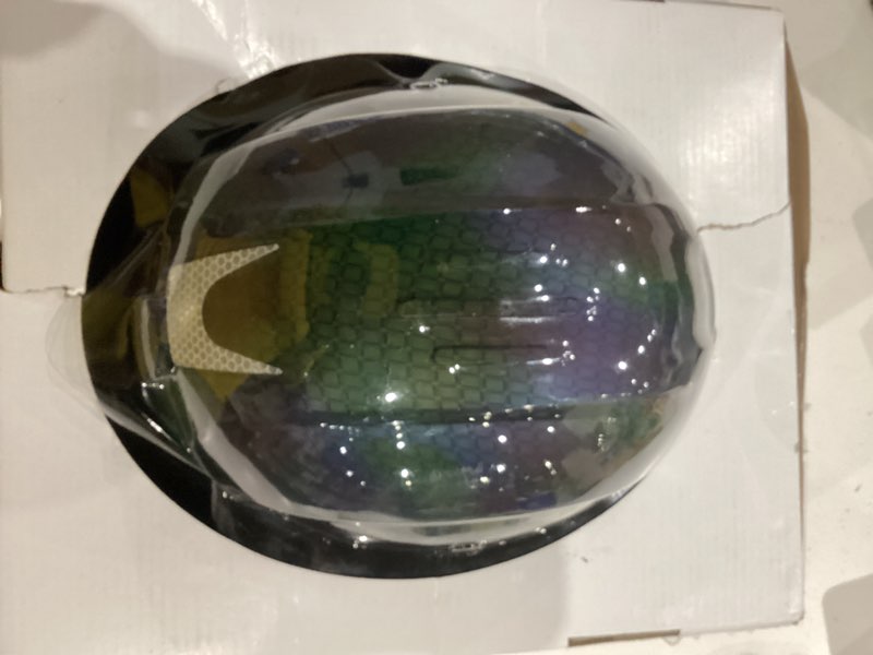 Condition photo showing As Is for GREEN DEVIL Full Brim Hard Hat Vented Construction Safety Helmet OSHA Approved Cascos De Construccion ABS Work Hardhat for Men&Women 6 Point Adjustable Ratchet Suspension Custom Pattern Design The Chameleon