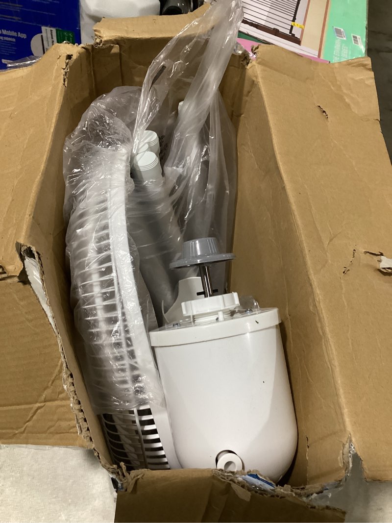 Condition photo showing As Is for ez-chill 16” oscillating pedestal fan, 3-speed options, 90-degree oscillating head, adjustable height and tilt, powerful air flow, white, mtsp15-16az