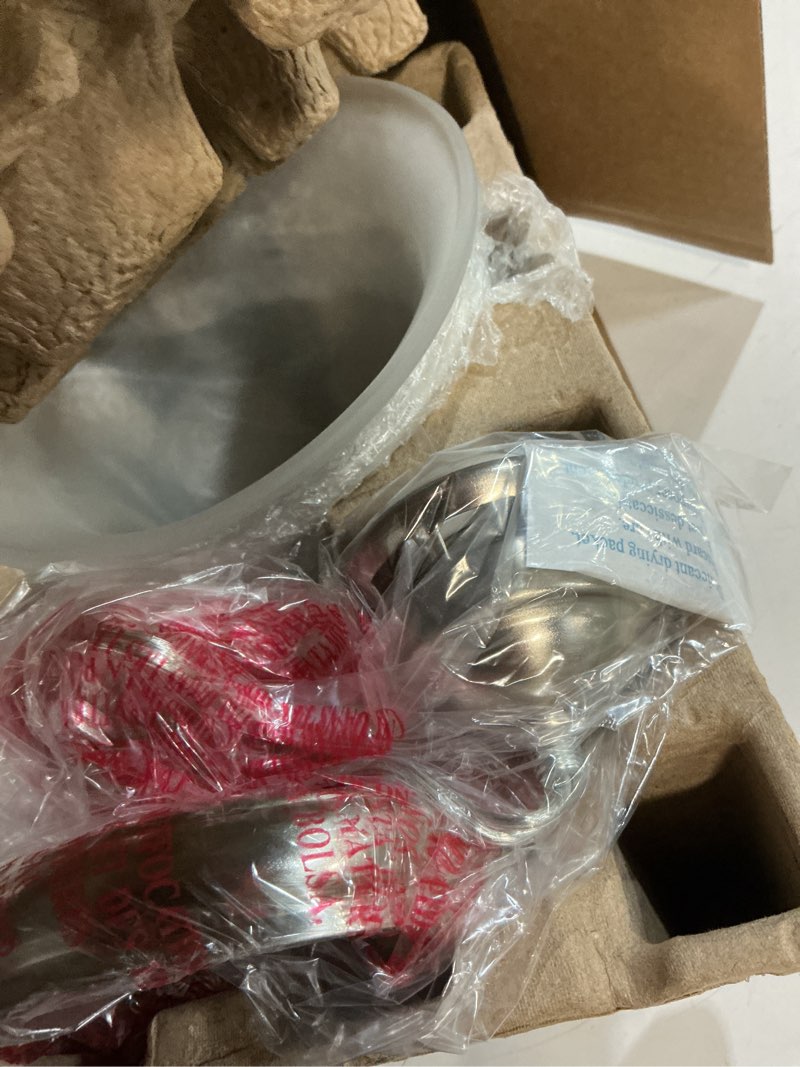 Condition photo showing Good Condition for project source fallsbrook brushed nickel traditional etched glass bell mini pendant light