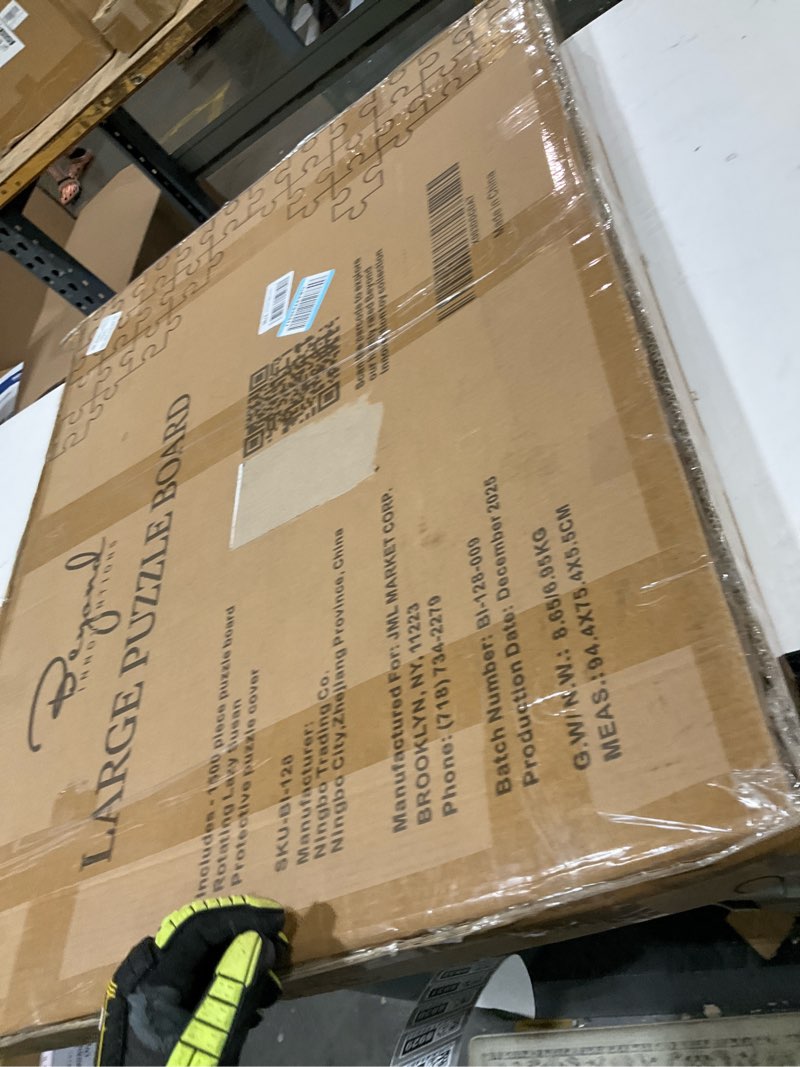 Condition photo showing Good Condition for 1500 piece wooden jigsaw puzzle board - 6 drawers, preassembled rotating puzzle table | 35” x 28” jigsaw puzzle board | puzzle cover included - portable tables for adults and kids