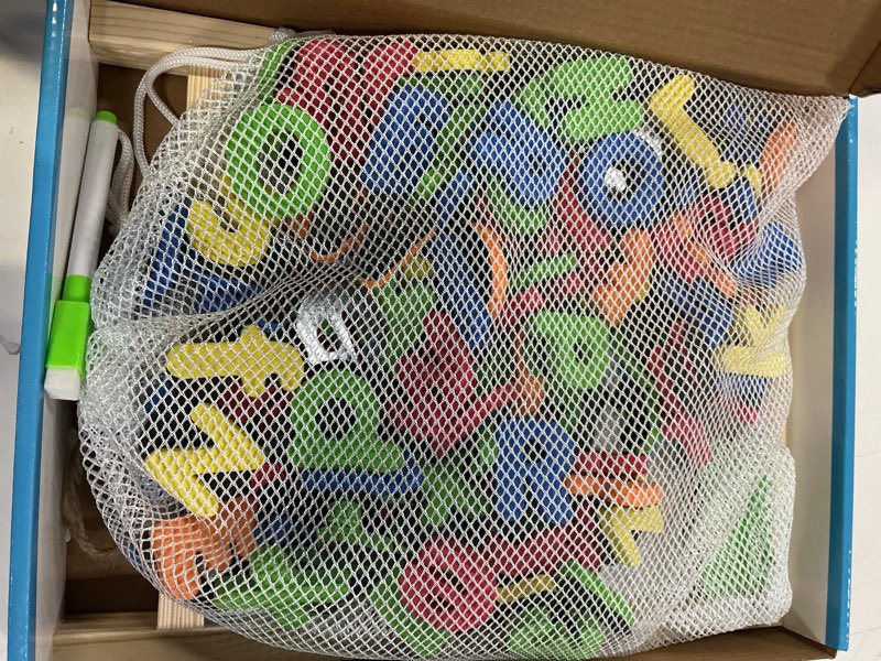 Condition photo showing Good Condition for GINMIC Magnetic Letters and Numbers with Magnet Board, Alphabet ABC Magnets, Learning & Educational Toys - Uppercase Lowercase Math Symbols with Magnetic Whiteboard Chalkboard for Toddlers Kids Black & White