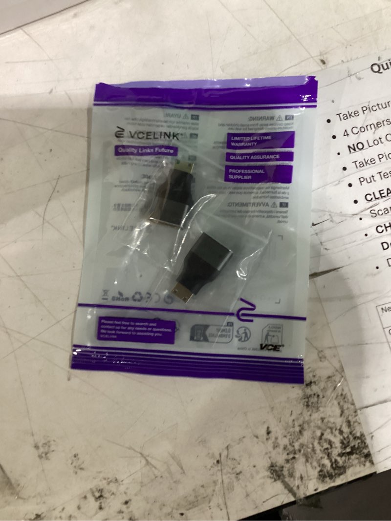 Condition photo showing New/Like New for vce mini hdmi to hdmi adapter, 8k@60hz/4k@120hz uhd bi-directional converter with gold-plated connectors and alloy housing 48gbps hdmi 2.1 for camera, tablet, laptop to tv, monitor, projector 2-pack