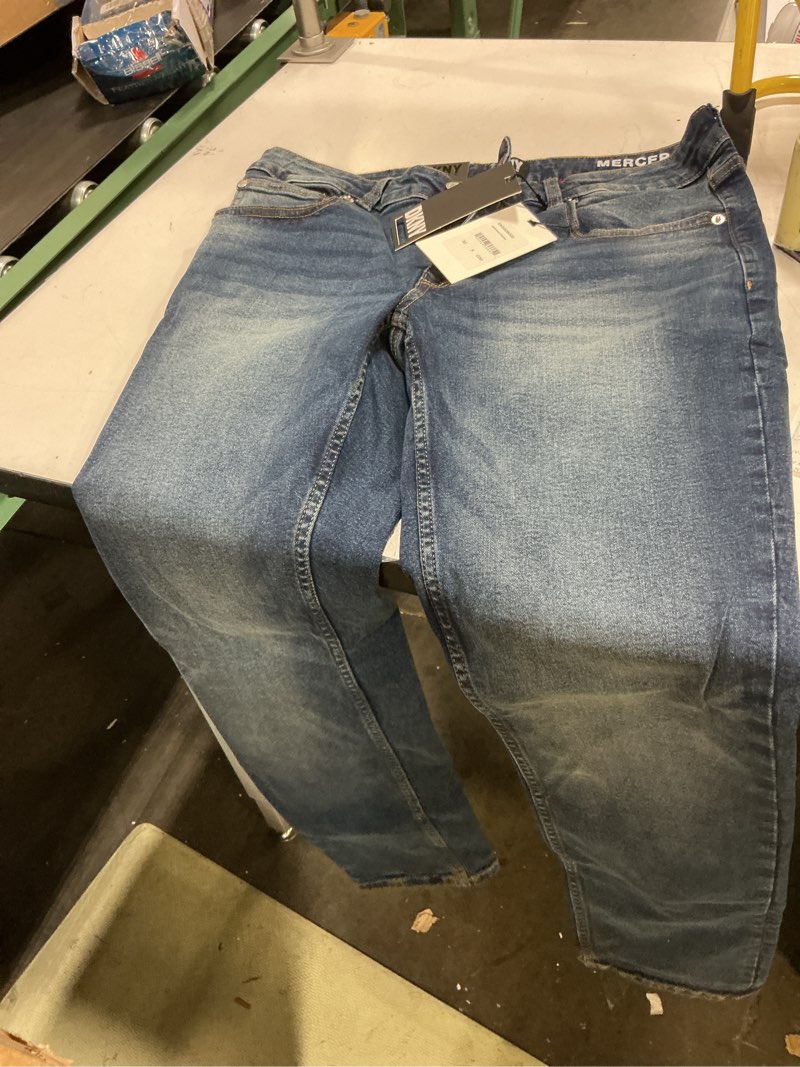 Condition photo showing New/Like New for dkny mercer men's skinny jeans - premium stretch denim pants with classic 5 pocket design | skinny fit stretch jeans for men 32w x 30l hawaiian ocean