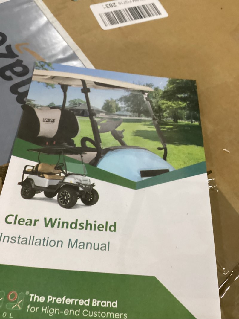 Condition photo showing As Is for 10l0l golf cart windshield for club car precedent 2004-up, tempo, 2017-up onward, clear/tinted fold down club car windshield anti-uv impact resistant - 37.5"w x 33.6"h