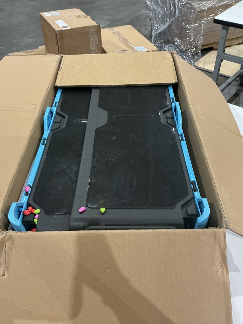 Condition photo showing As Is for 25.6x12.8x14.6 turtle tank kit with heat lamp filter and wheels aquatic turtle habitat and aquarium for small turtles hermit crabs and frogs featuring escape proof design and easy move mobility blue 25.6x12.8x14.6 inch blue