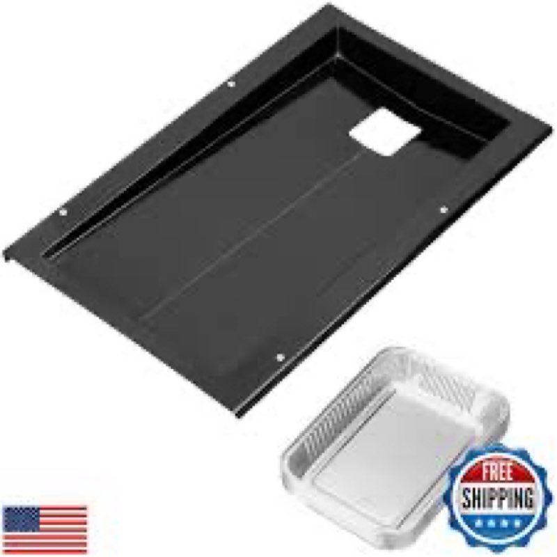67767 Grease Tray with 10-Pcs 6415 Drip Pan Liner for Weber Genesis 300 Series Gas Grills with Side 